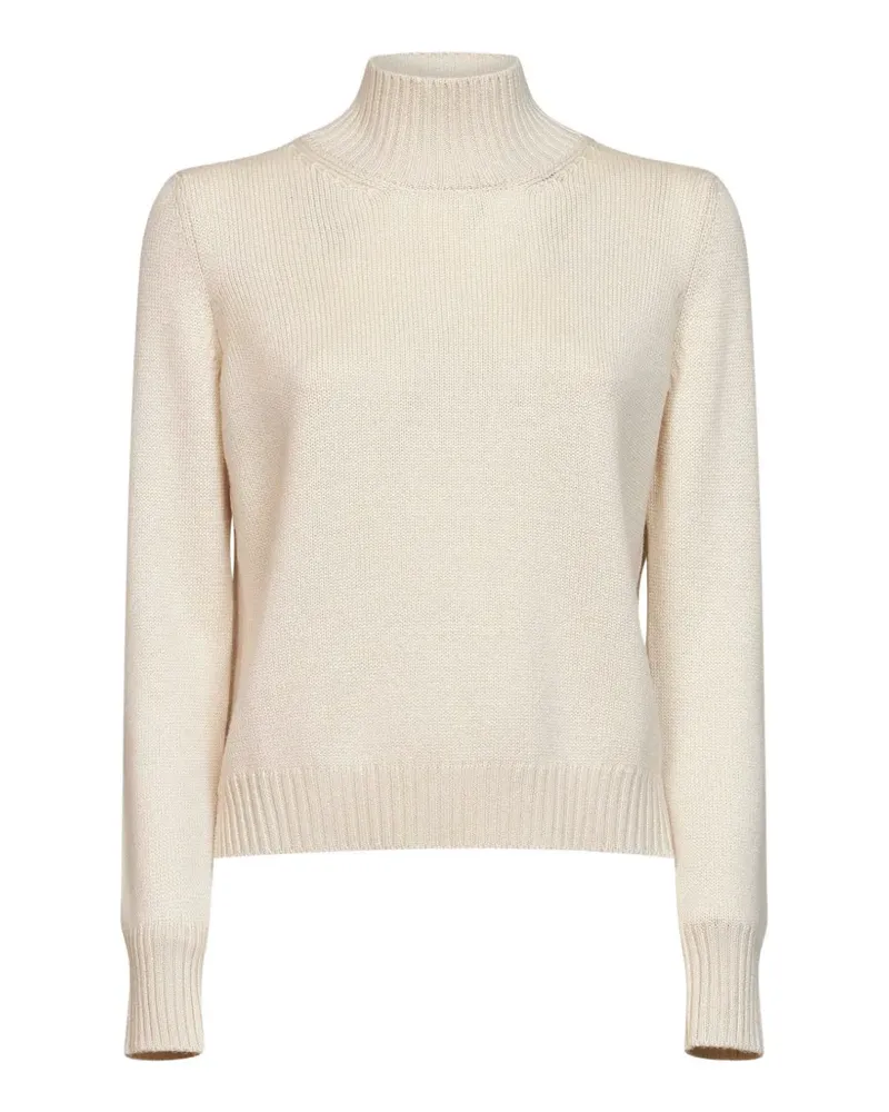 Blanca Gerippter Pullover mit Stehkragen - Nude Nude