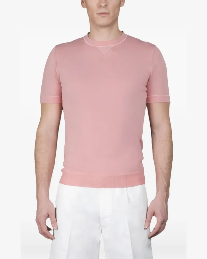 MOORER Kurzärmeliger Pullover - Rosa Rosa