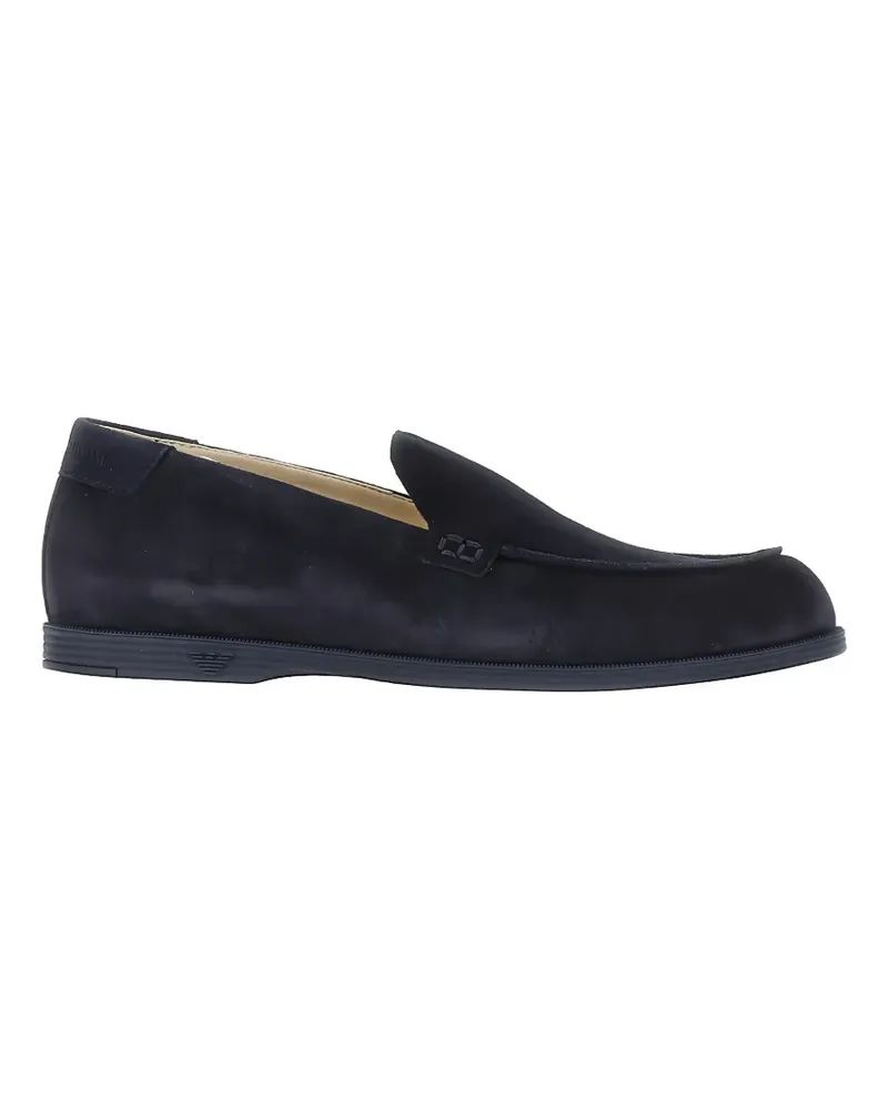 Emporio Armani embossed-logo loafers - Blau Blau