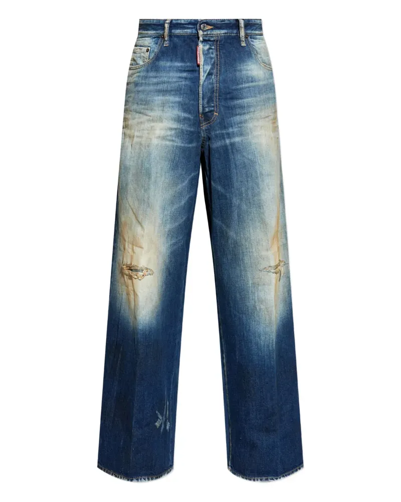 Dsquared2 distressed embroidered jeans - Blau Blau
