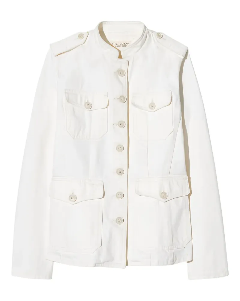 Nili Lotan Geknöpfte Military-Jacke mit Klappentasche - Nude Nude