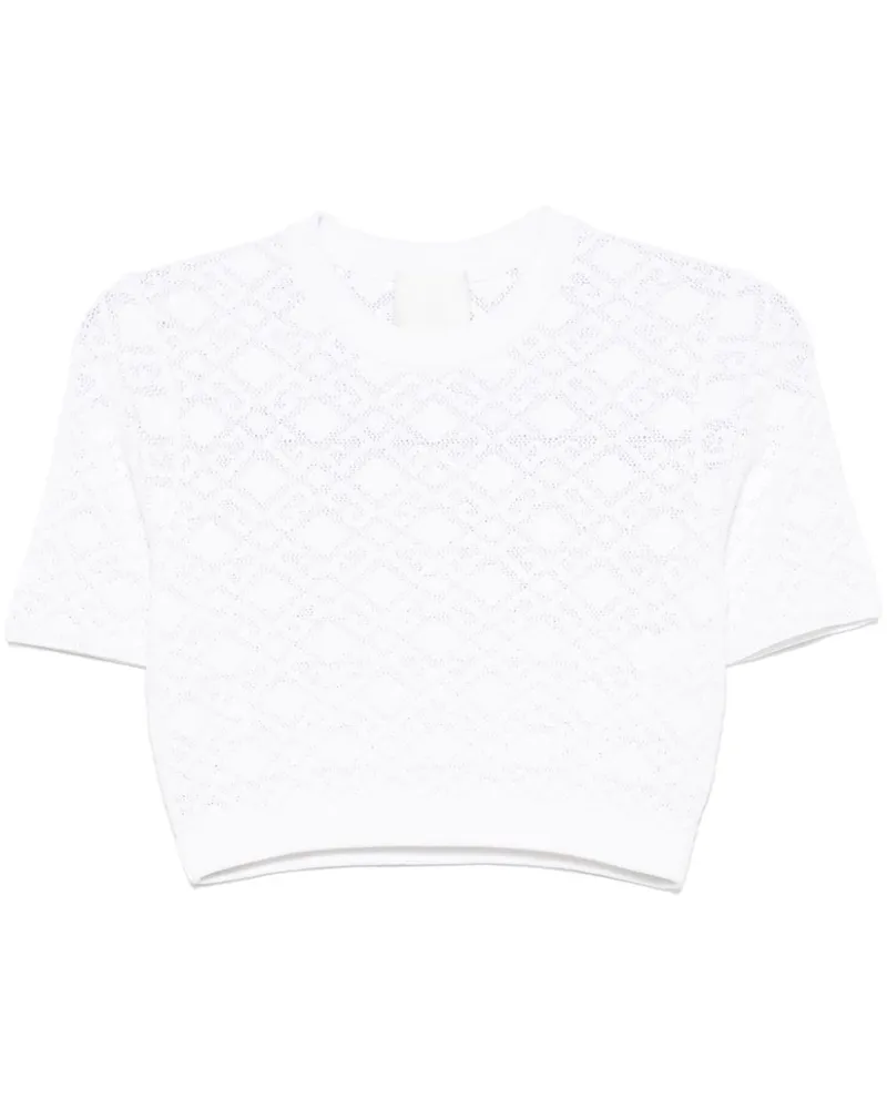Givenchy Cropped-T-Shirt mit Monogramm 72cm - Weiß Weiß