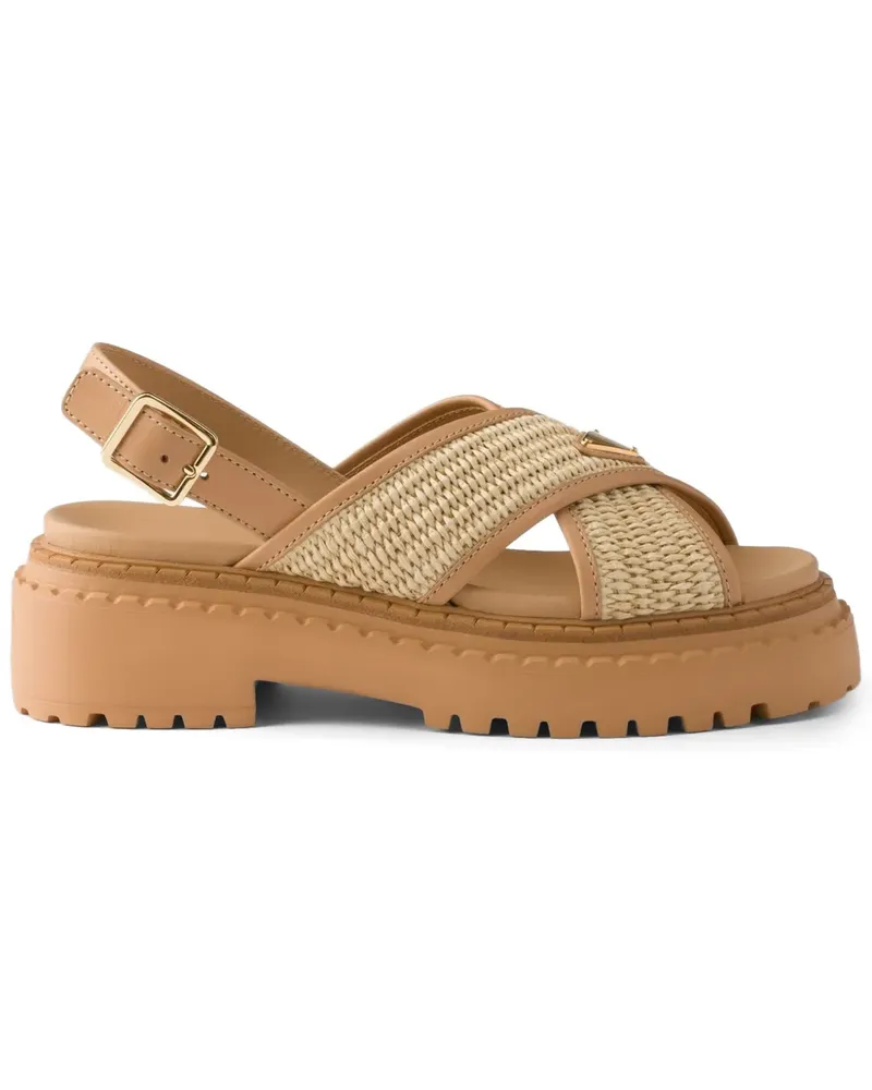Prada Sandalen mit überkreuzten Riemen - Nude Nude