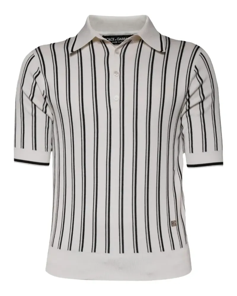 Dolce & Gabbana Poloshirt mit Längsstreifen - Nude Nude