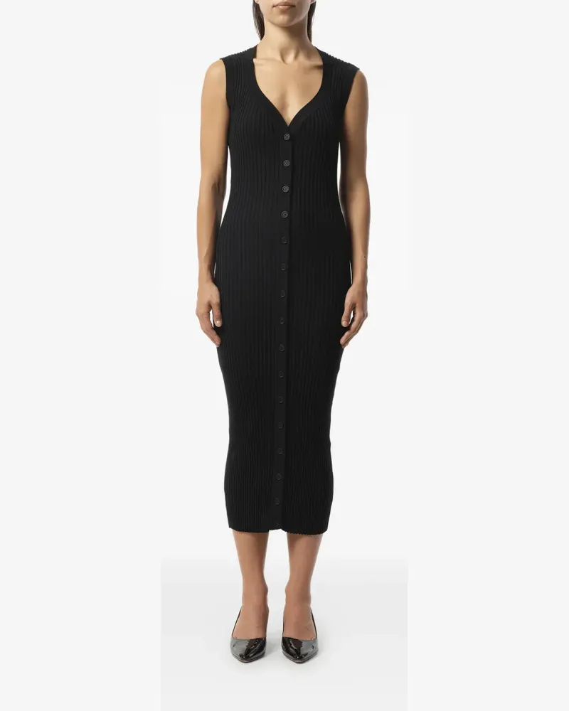 Givenchy Wollkleid mit geripptem Einsatz - Schwarz Schwarz