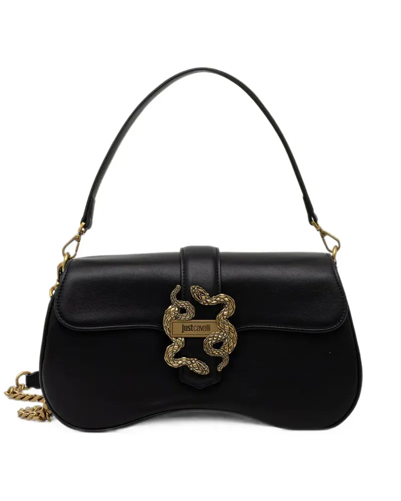 Just Cavalli Iconic Snakes Umhängetasche mit Logo - Schwarz Schwarz