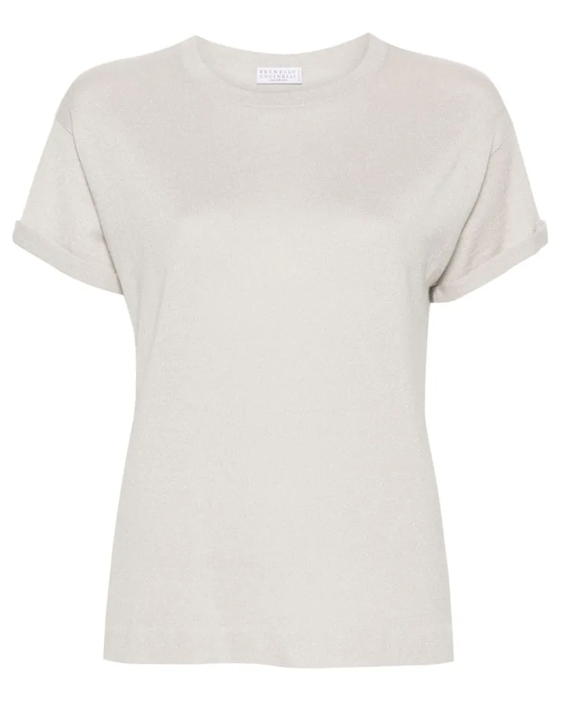 Brunello Cucinelli T-Shirt aus Lurex - Grau Grau
