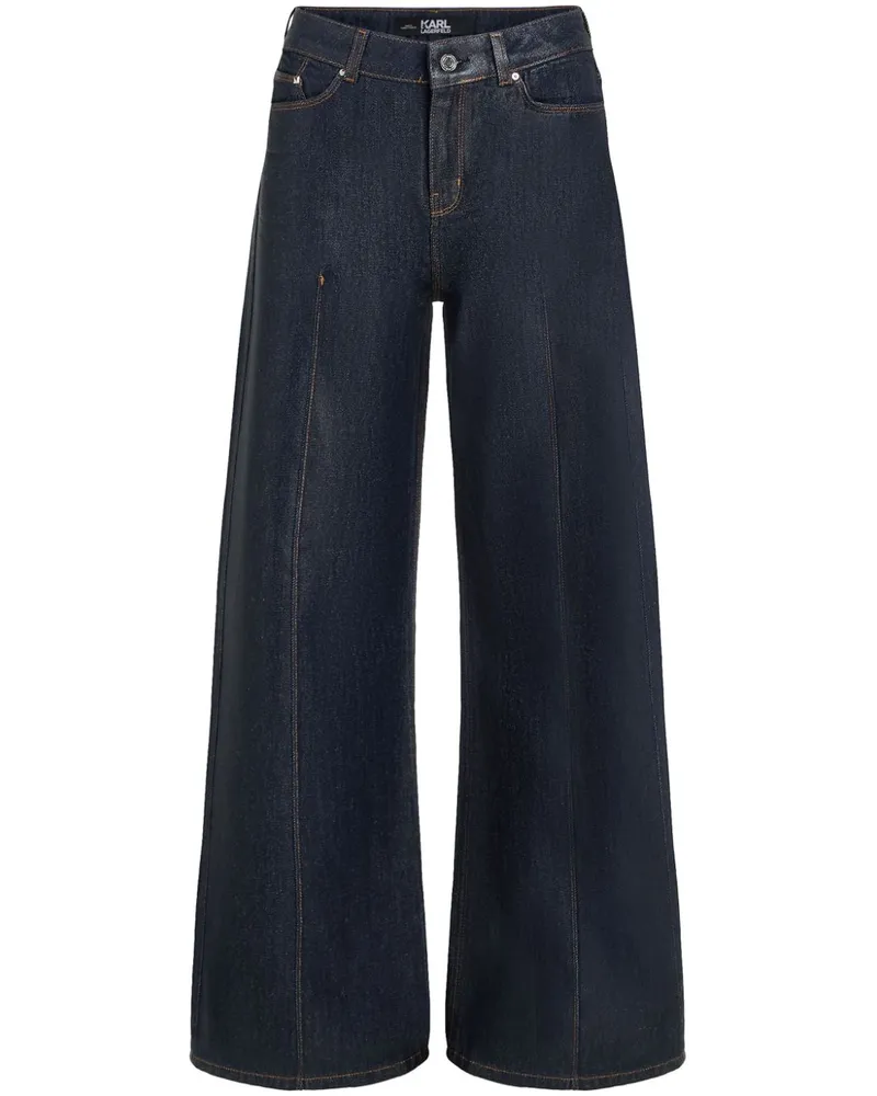 Karl Lagerfeld Jeans mit weitem Bein - Schwarz Schwarz