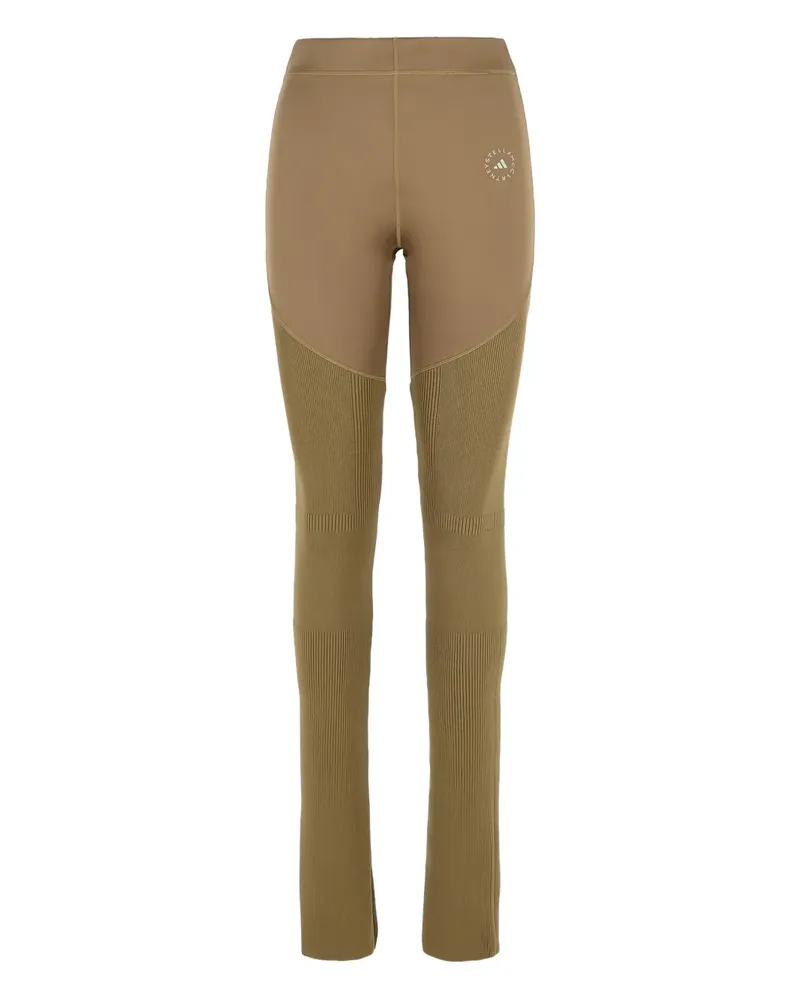 adidas Gerippte Leggings mit Logo-Print - Braun Braun