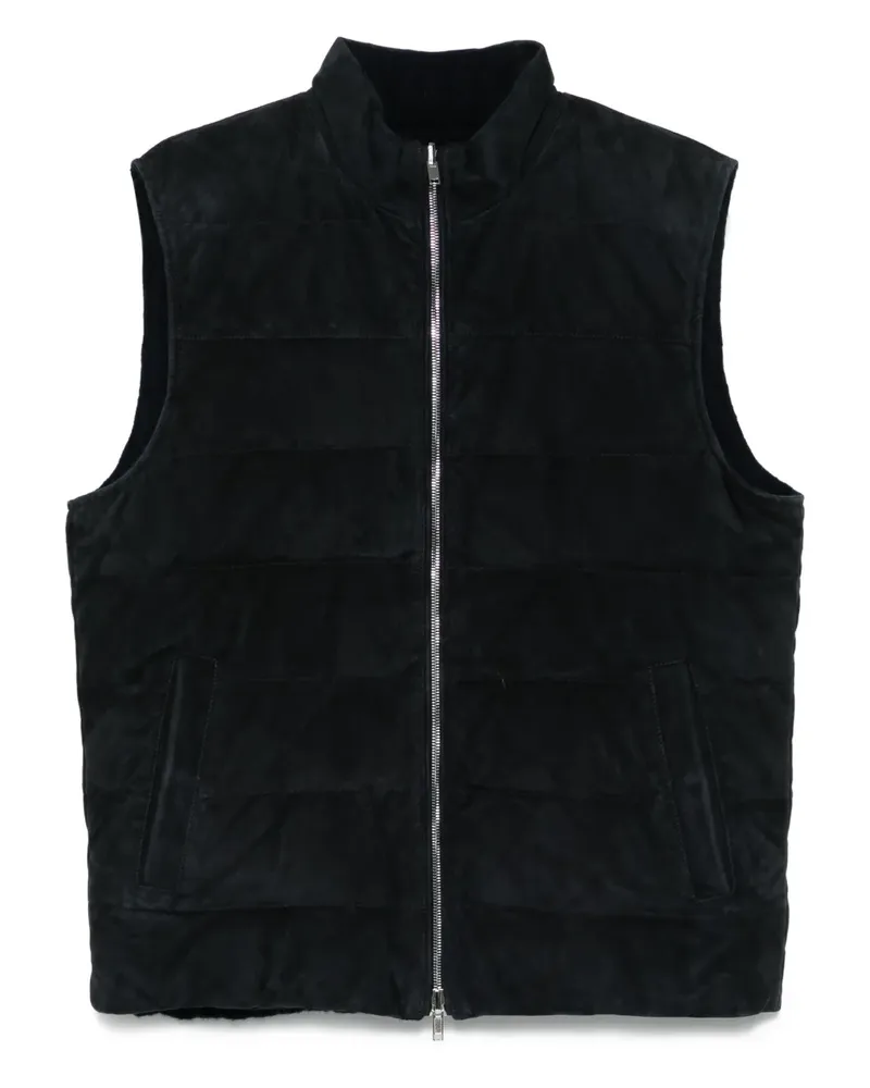 Eleventy Gesteppte Wildlederweste - Blau Blau