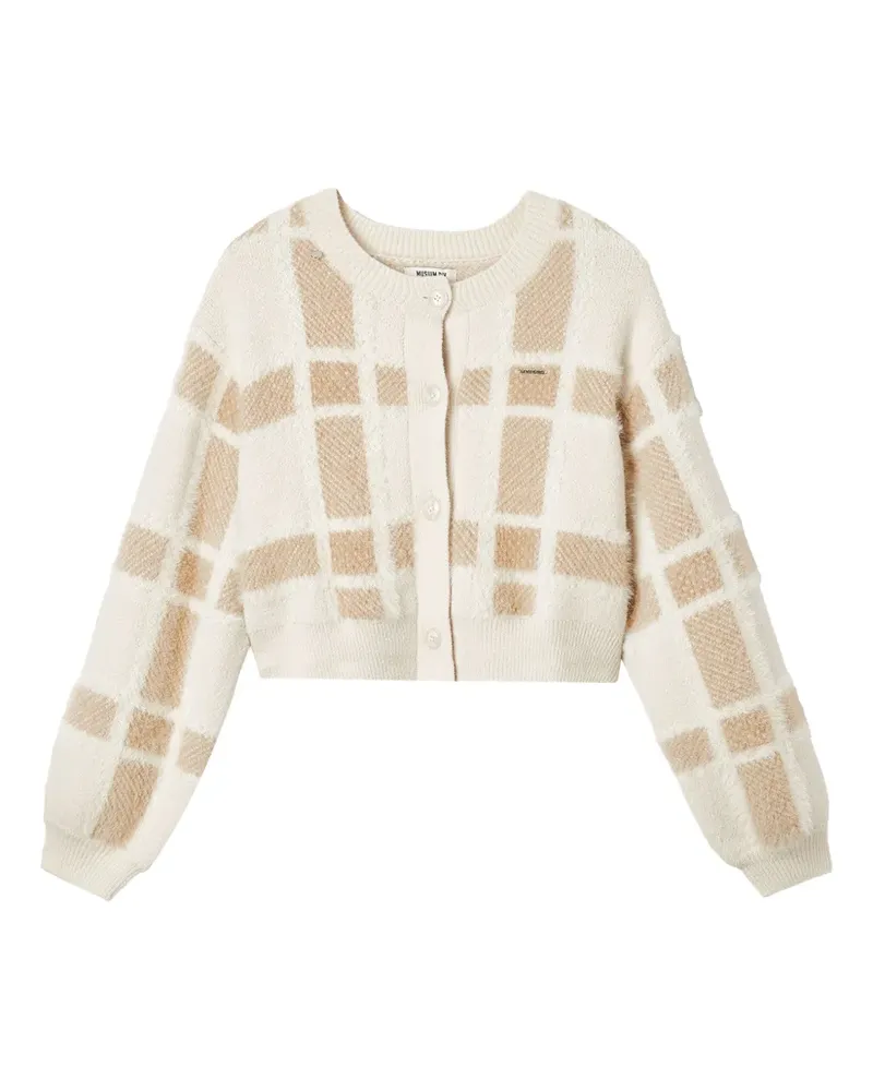 Musium Div. check-pattern cardigan - Weiß Weiß