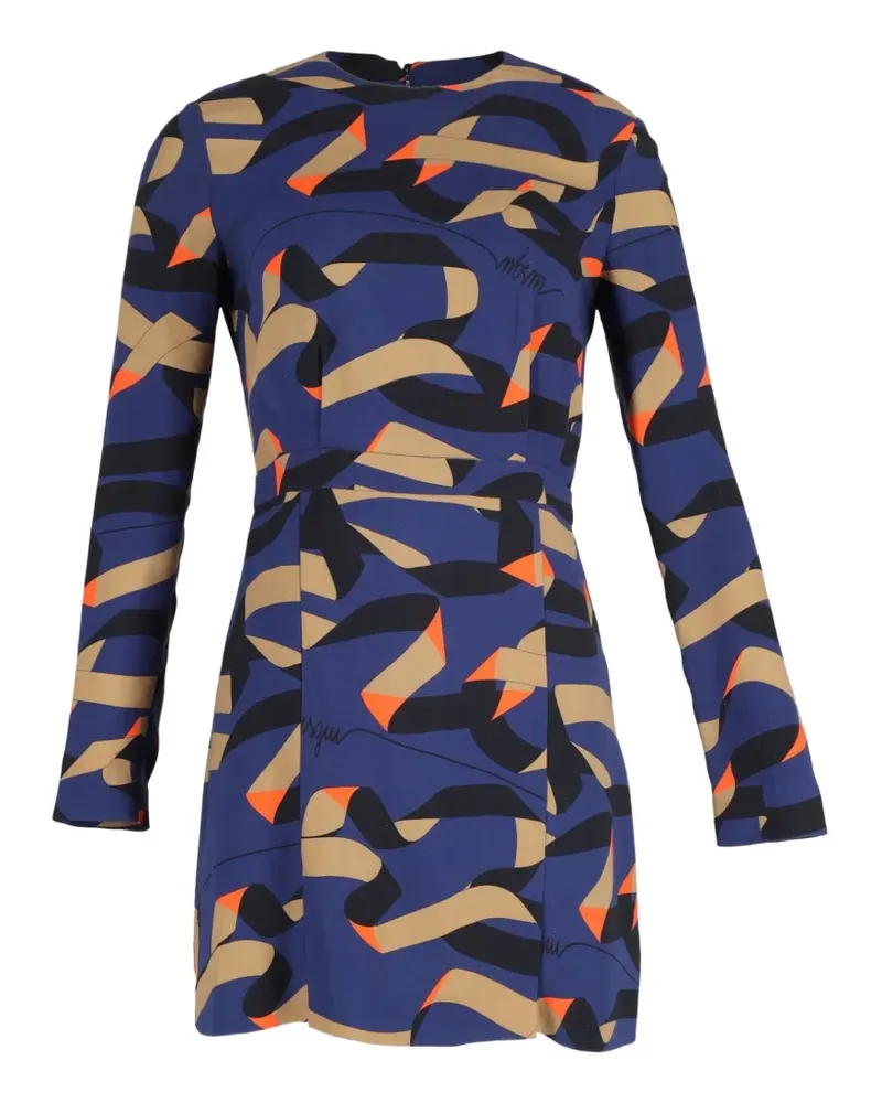 MSGM graphic-pattern mini dress - Blau Blau