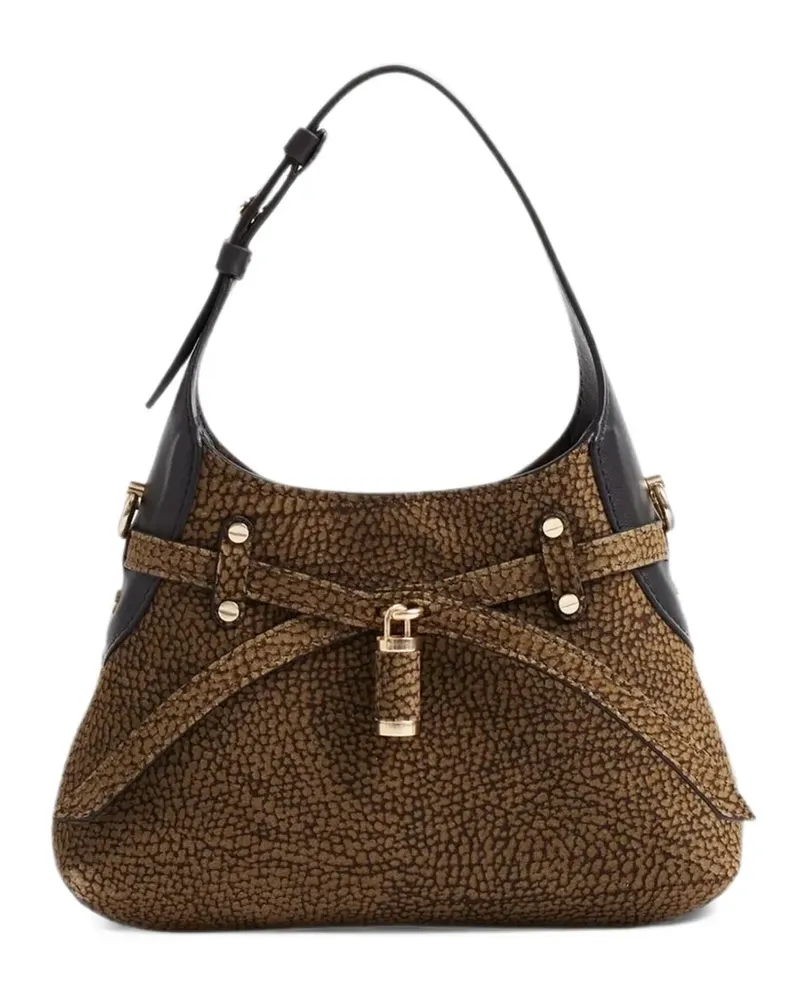 Borbonese Mini B-Halo eye-of-the-partridge bag - Braun Braun