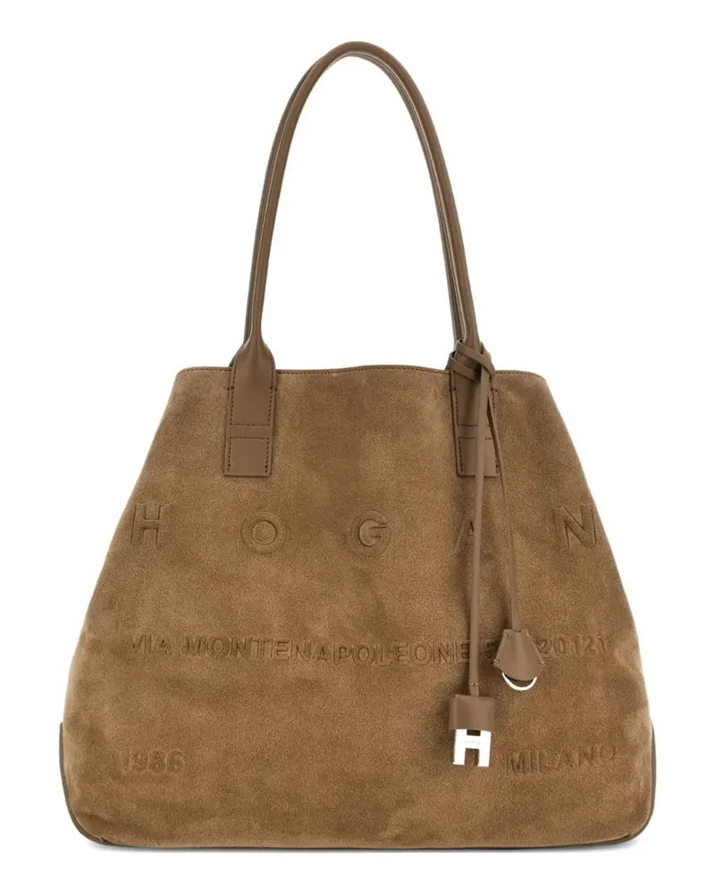 Hogan Address Tote Bag aus Wildleder - Braun Braun
