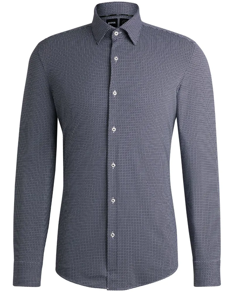 HUGO BOSS Hemd mit geometrischem Print - Blau Blau
