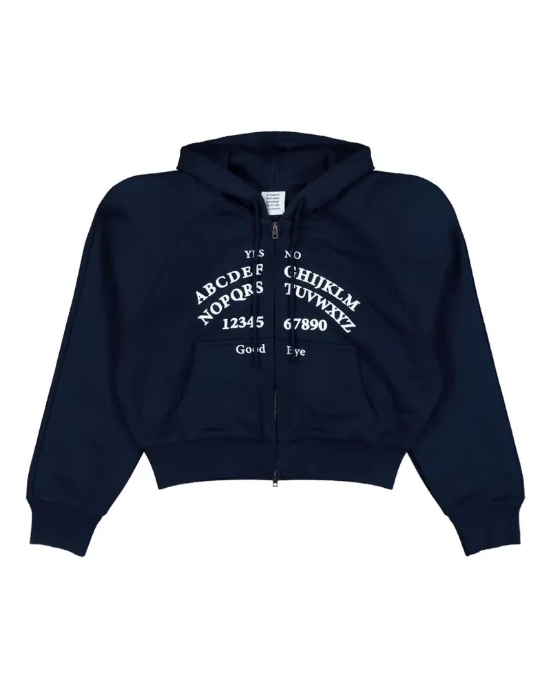 VETEMENTS alphabet-print zip-up hoodie - Blau Blau