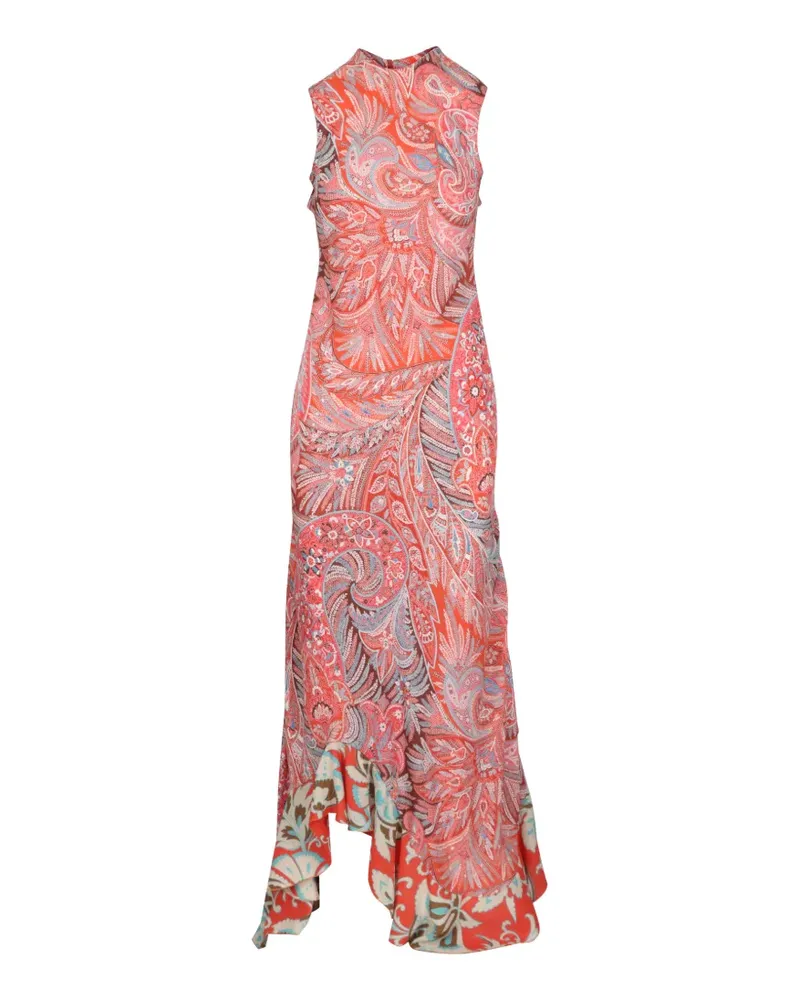 Etro paisley-print ruffled maxi dress - Orange Orange