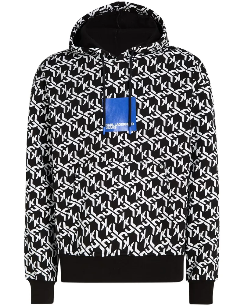 Karl Lagerfeld Hoodie mit Muster Schwarz