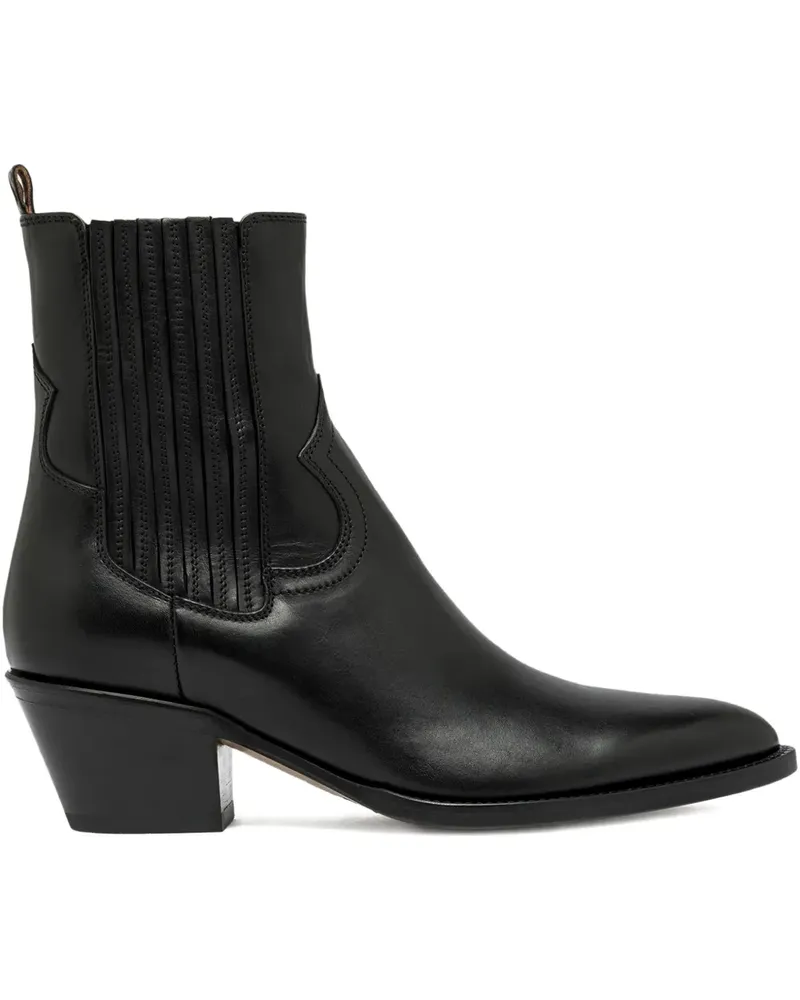 Buttero Spitze Stiefeletten mit Stretcheinsätzen 60mm - Schwarz Schwarz