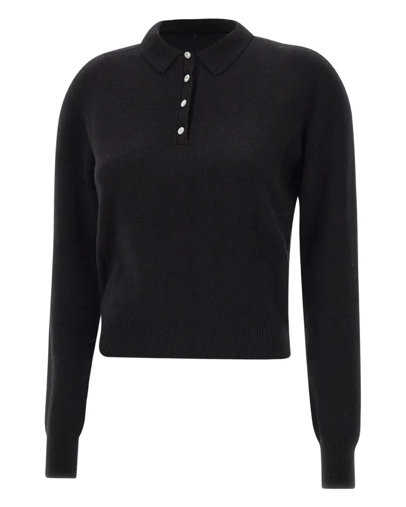 Kaos jewel-button polo top - Schwarz Schwarz