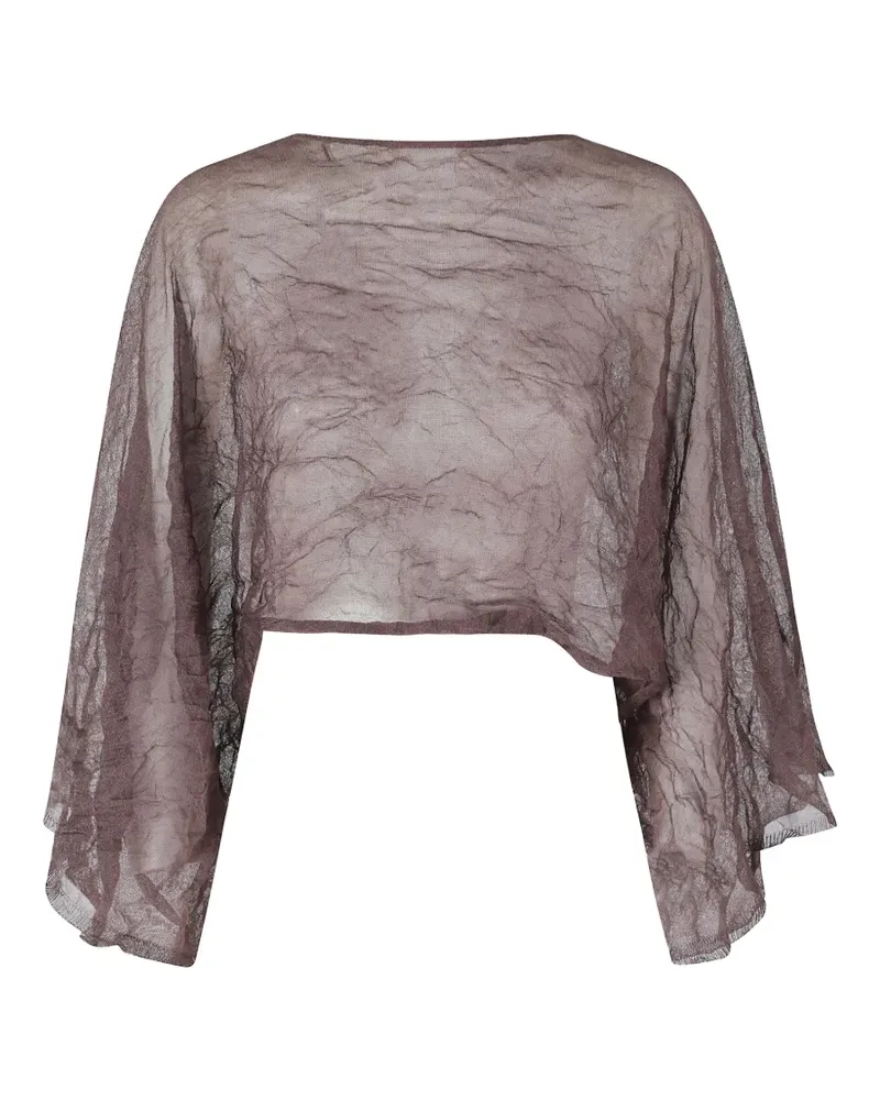 Antonelli Firenze Arnica crinkled-finish cropped blouse - Braun Braun