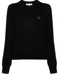 Kitsuné Pullover mit Fuchs-Applikation Schwarz