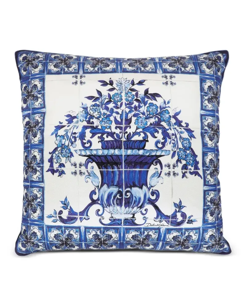 Dolce & Gabbana Casa floral-print cushion - Weiß Weiß