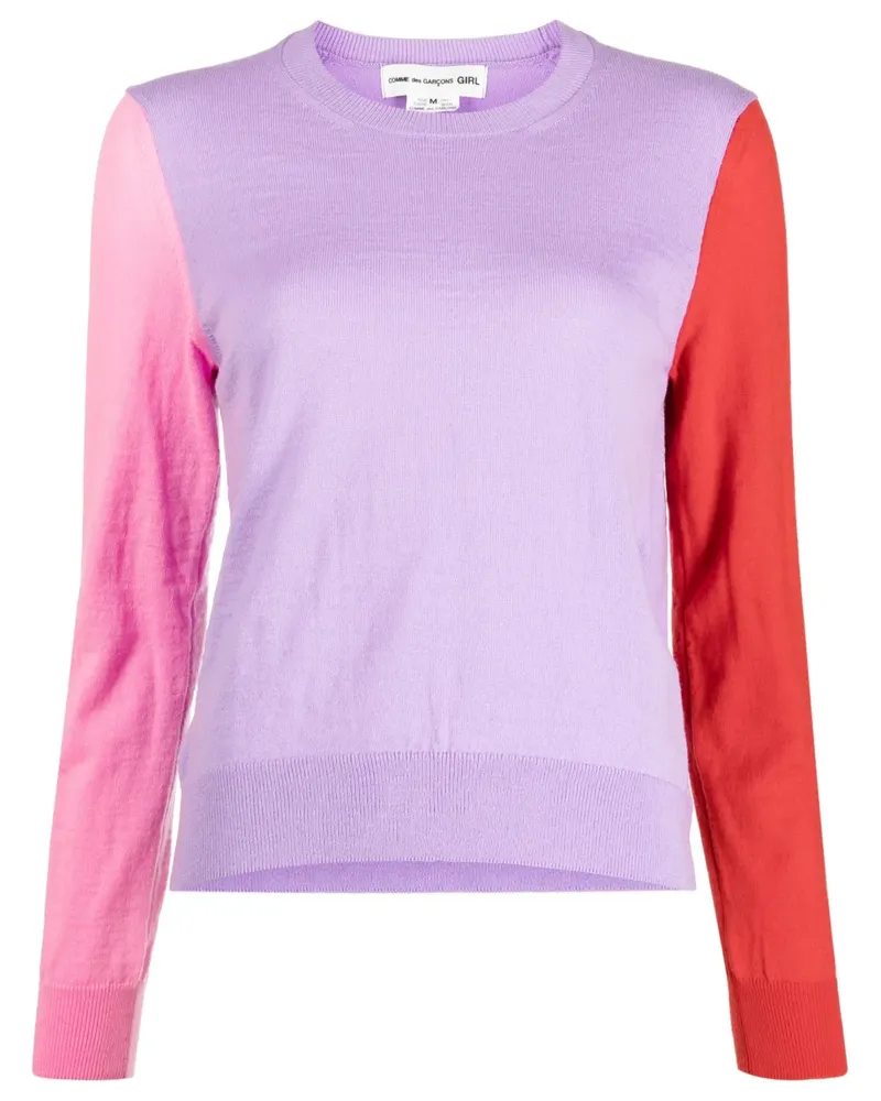 Comme des Garçons Pullover in Colour-Block-Optik - Rosa Rosa