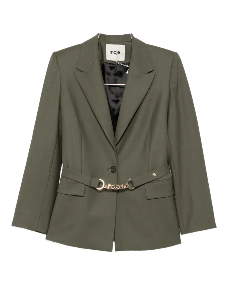 Maje belted tailored-collar blazer - Grün Grün