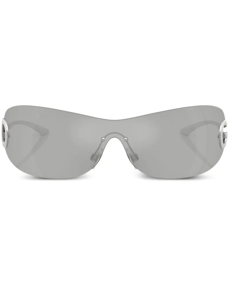 Dolce & Gabbana Sonnenbrille mit Shield-Gestell - Silber Silber
