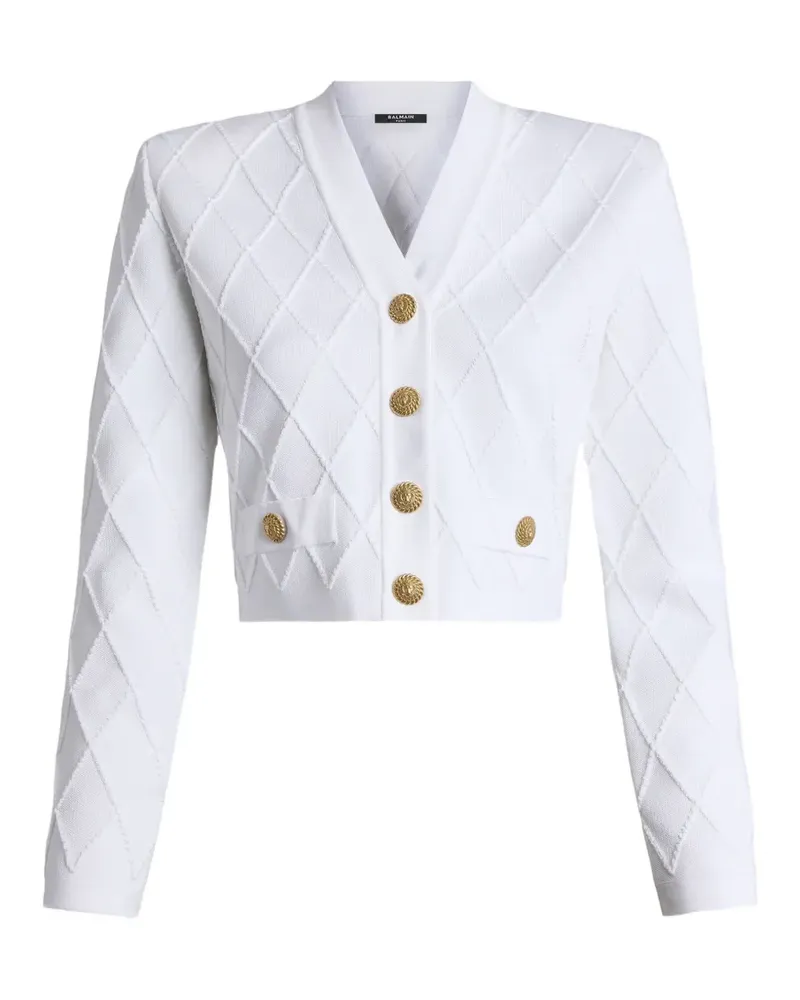 Balmain Cardigan im Cropped-Design - Weiß Weiß