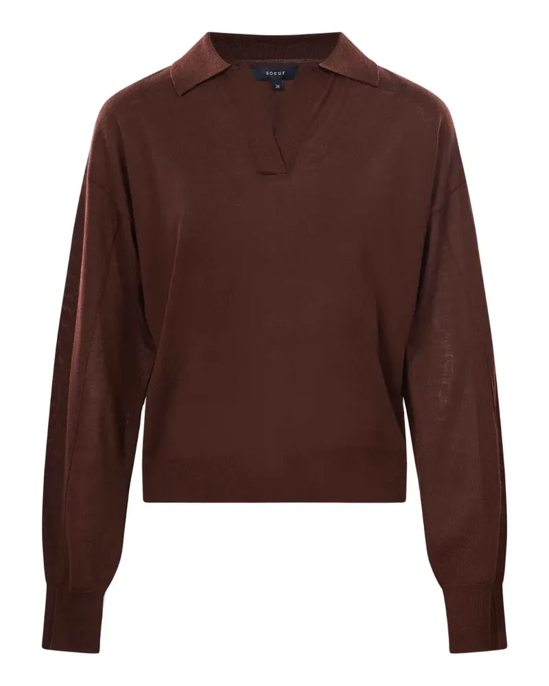 Soeur v-neck long-sleeve sweater - Braun Braun