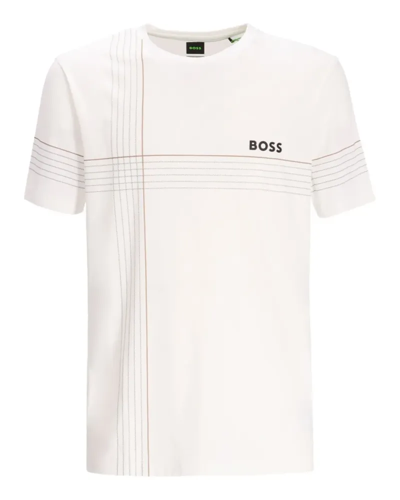 HUGO BOSS T-Shirt mit Streifendetail - Weiß Weiß