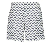 Porto Badeshorts mit Wellen-Print - Weiß