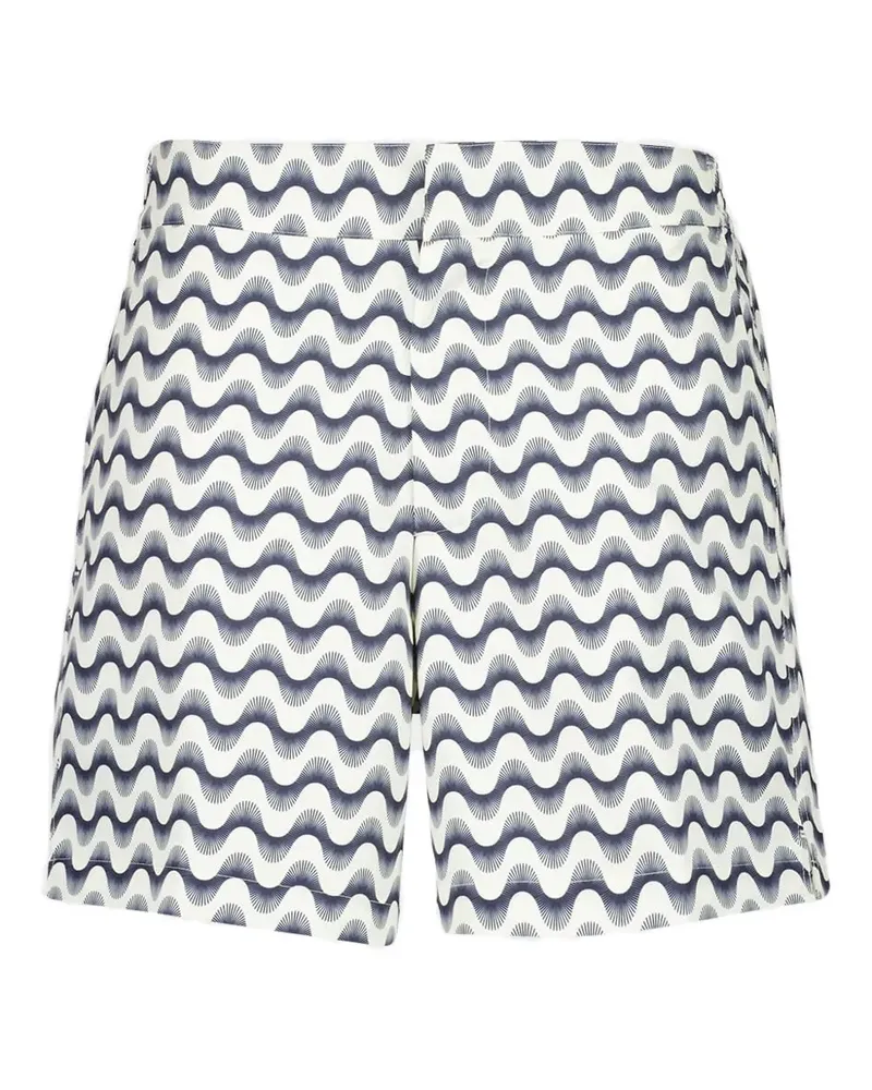 Frescobol Carioca Porto Badeshorts mit Wellen-Print - Weiß Weiß