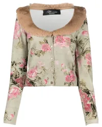 Blumarine Cardigan mit Print Grün