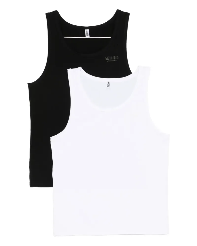 Moschino logo-print tank top (pack of two) - Schwarz Schwarz