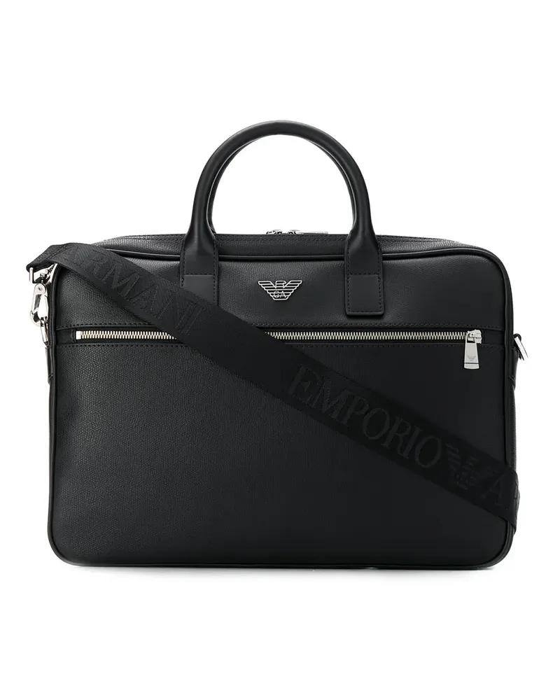 Emporio Armani Kleine Aktentasche mit Logo - Schwarz Schwarz