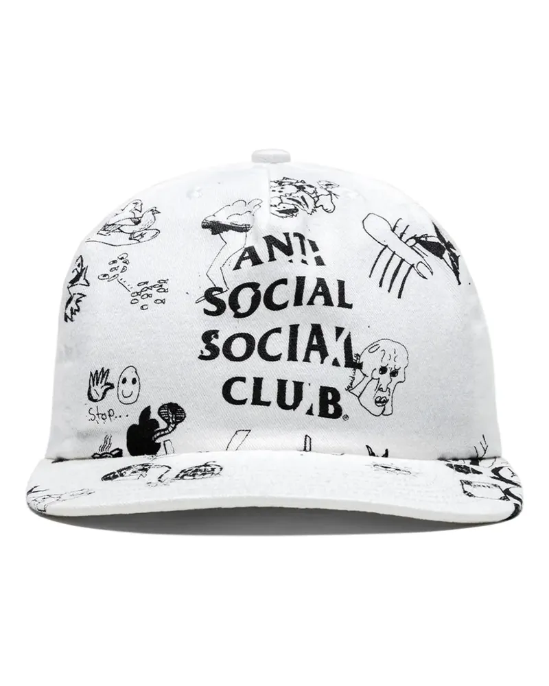 Anti Social Social Club Baseballkappe mit Illustration - Weiß Weiß