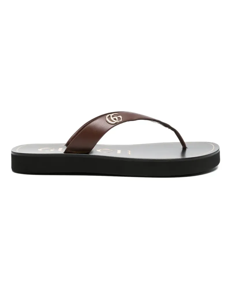Gucci Flip-Flops mit Logo - Braun Braun