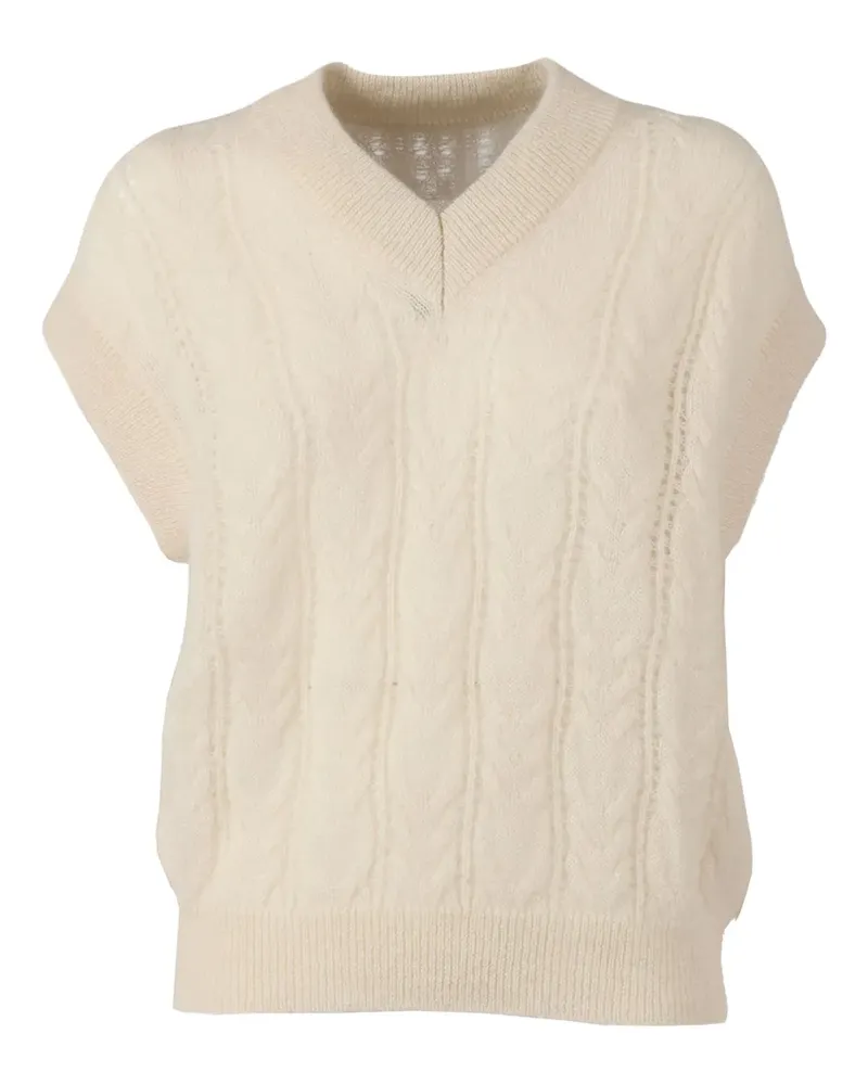 Filippo de Laurentiis cable-knit V-neck vest - Nude Nude