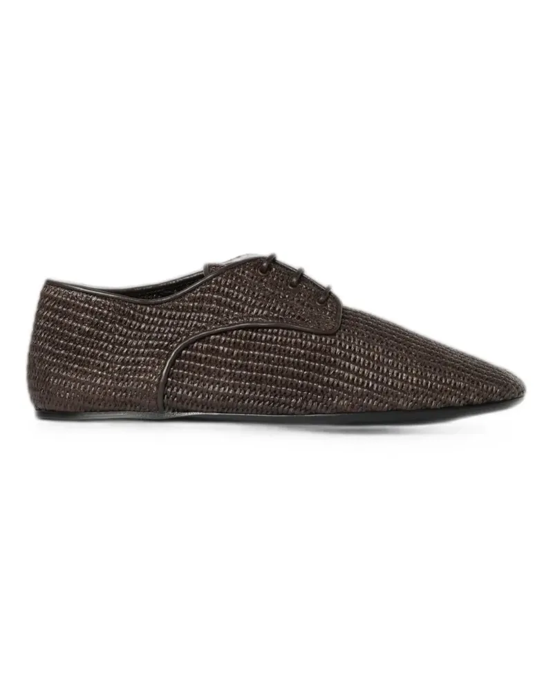 Emporio Armani crochet raffia Derby shoes - Braun Braun