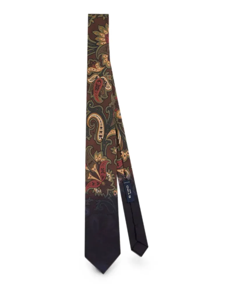 Etro silk tie with floral Paisley motif - Braun Braun