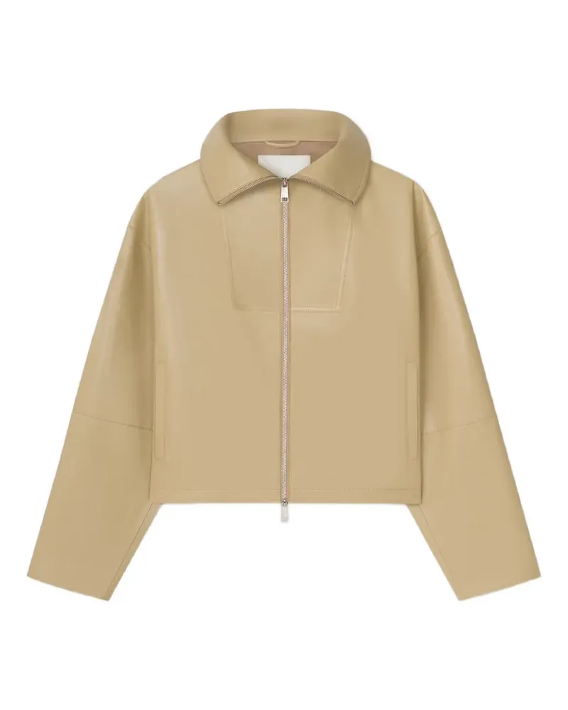 Nanushka Alonza boxy-fit funnel-neck jacket - Nude Nude