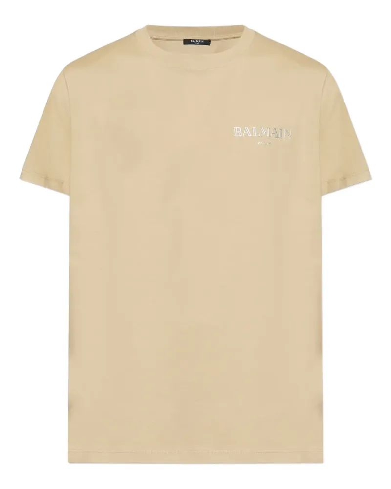 Balmain T-Shirt mit Logo-Print - Nude Nude