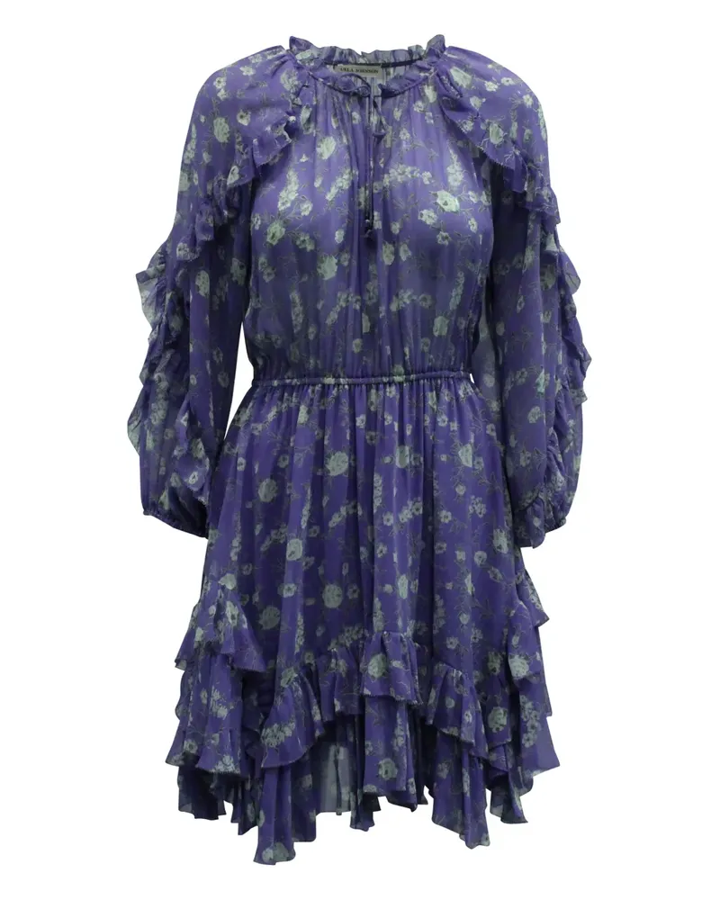 Ulla Johnson Alissa floral-tpint ruffle mini dress - Violett Violett