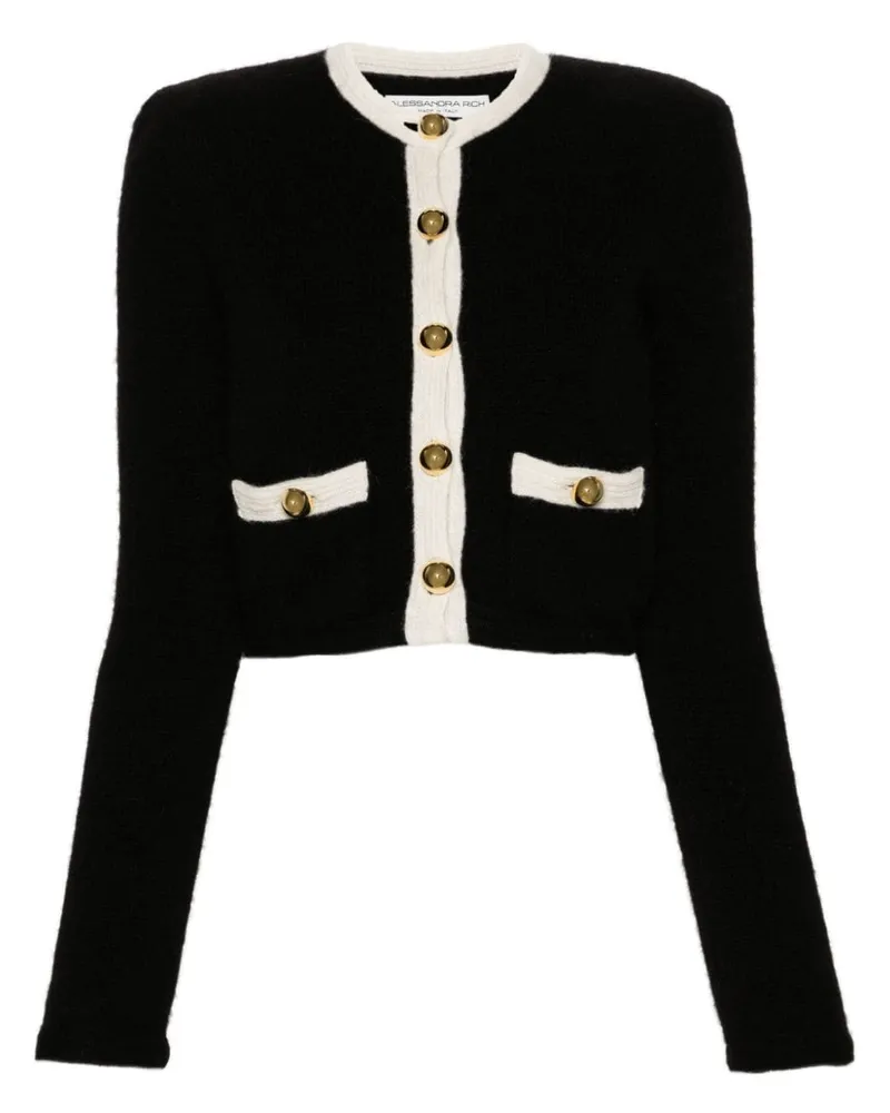 Alessandra Rich Klassischer Cropped-Cardigan - Schwarz Schwarz