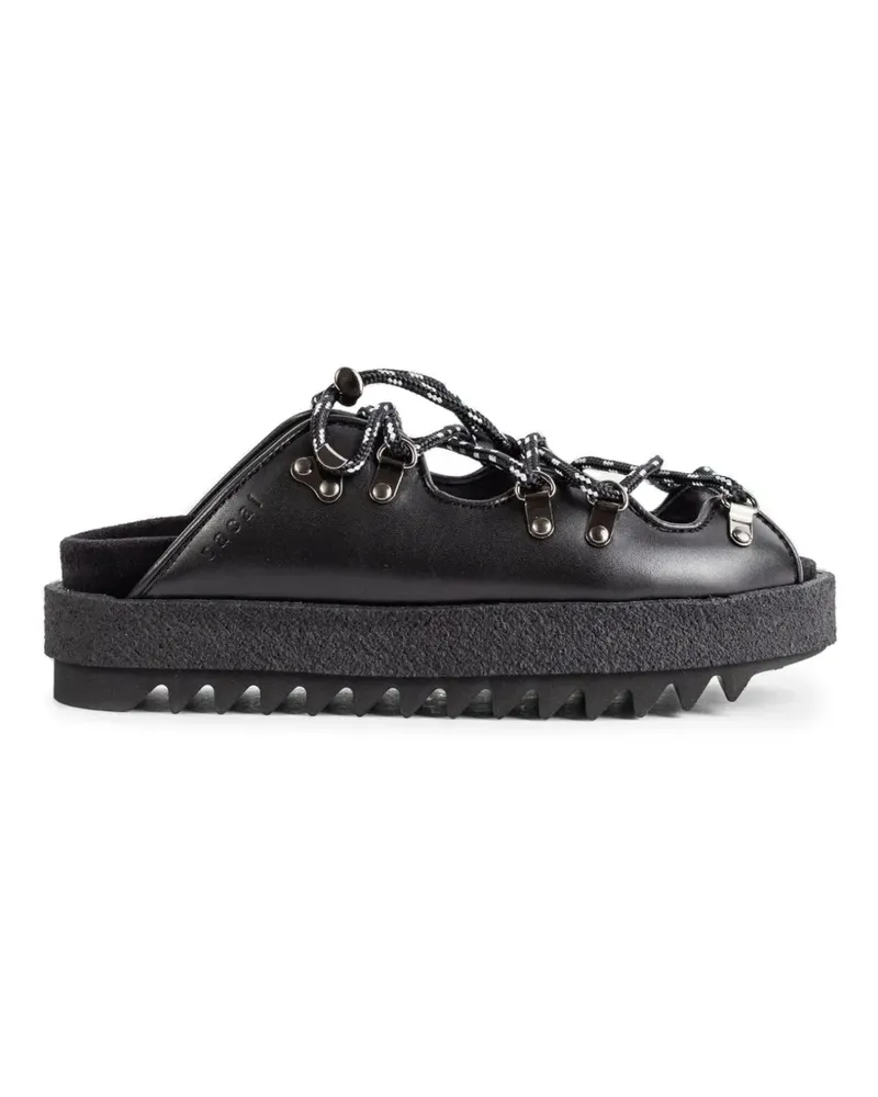 Sacai lace-up platform mules - Schwarz Schwarz