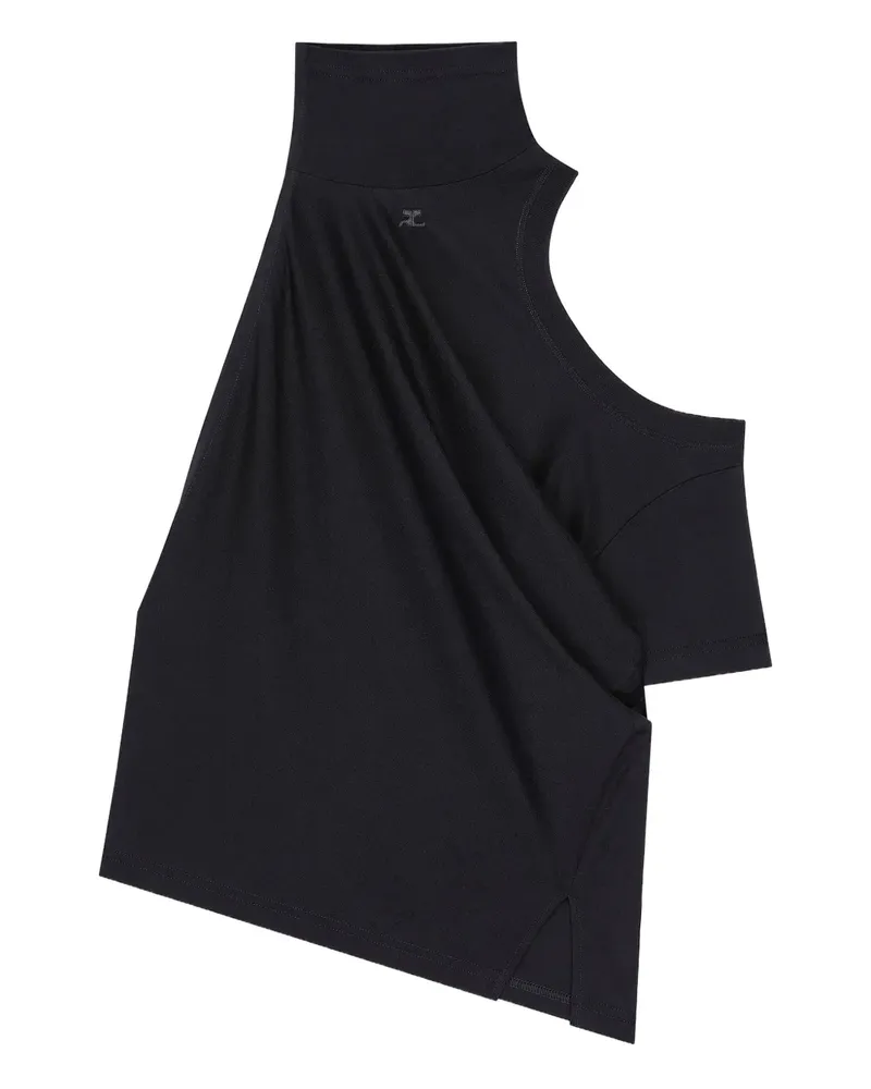 Courrèges Verdrehte Bluse mit Stehkragen - Schwarz Schwarz