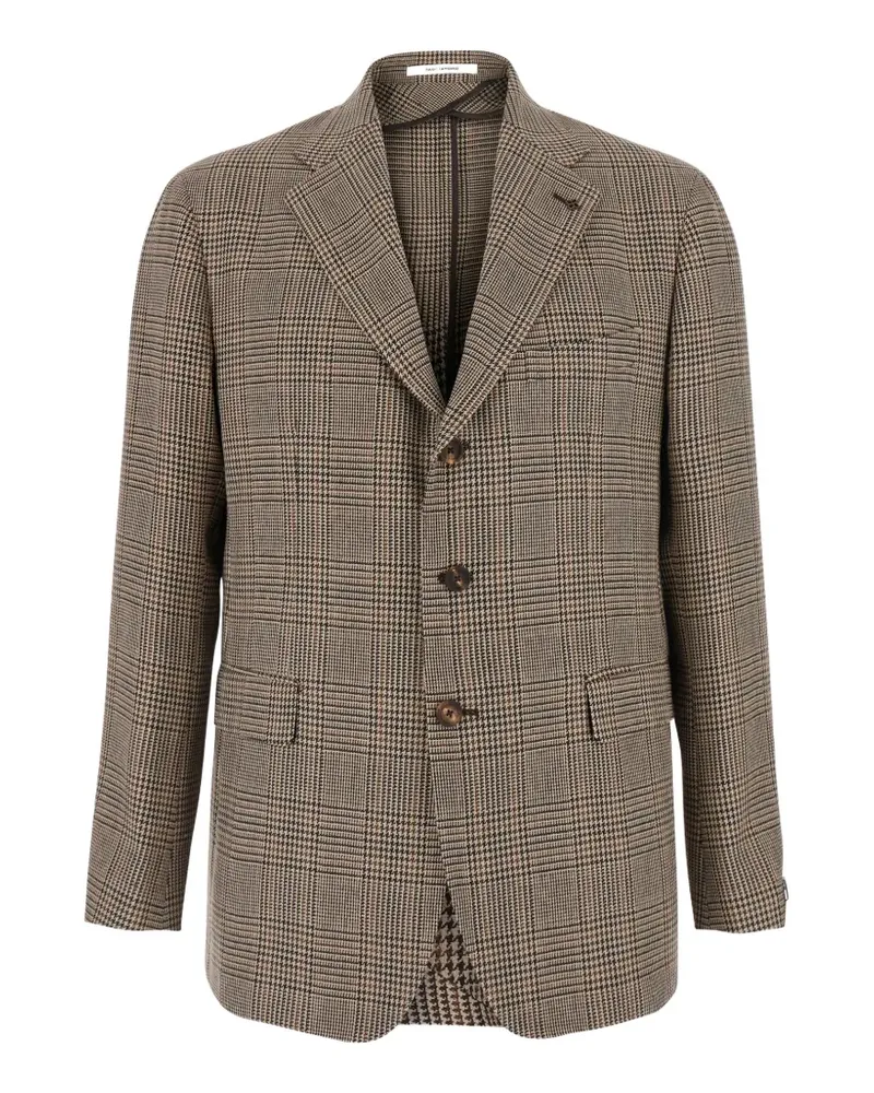 Tagliatore New York check-pattern notched-lapels blazer - Nude Nude